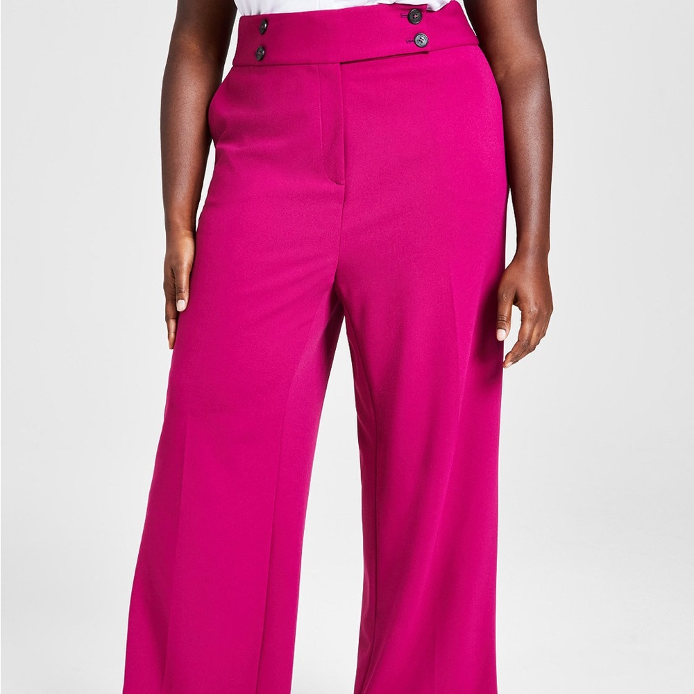 Calvin Klein Magenta Wide Leg Pants